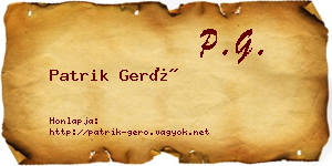 Patrik Gerő névjegykártya
